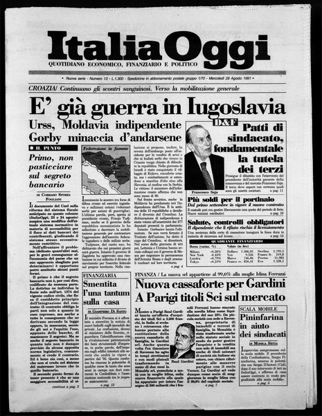 Italia oggi : quotidiano di economia finanza e politica